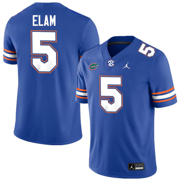 Kaiir Elam Florida Jersey,Florida Gators #5 Kaiir Elam Jersey Youth Uniforms-Royal